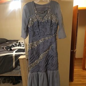 Custom made folded chiffon gray bridesmaid dress